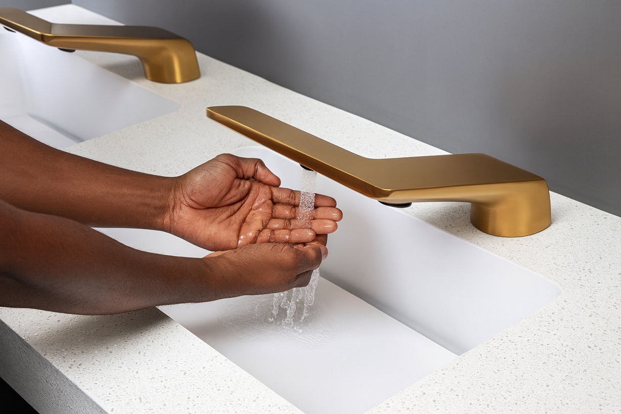 Commercial sensor faucet installation